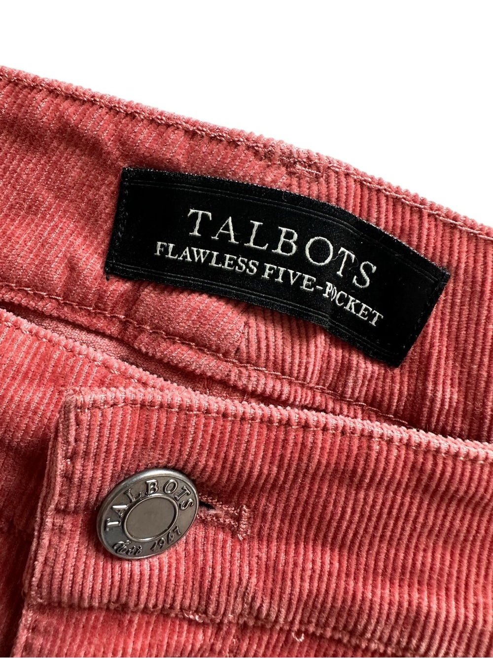 Talbots Flawless Five-Pocket Corduroy Straight Leg Pants Soft Mauve Pink, Size 8 - Picture 2 of 10